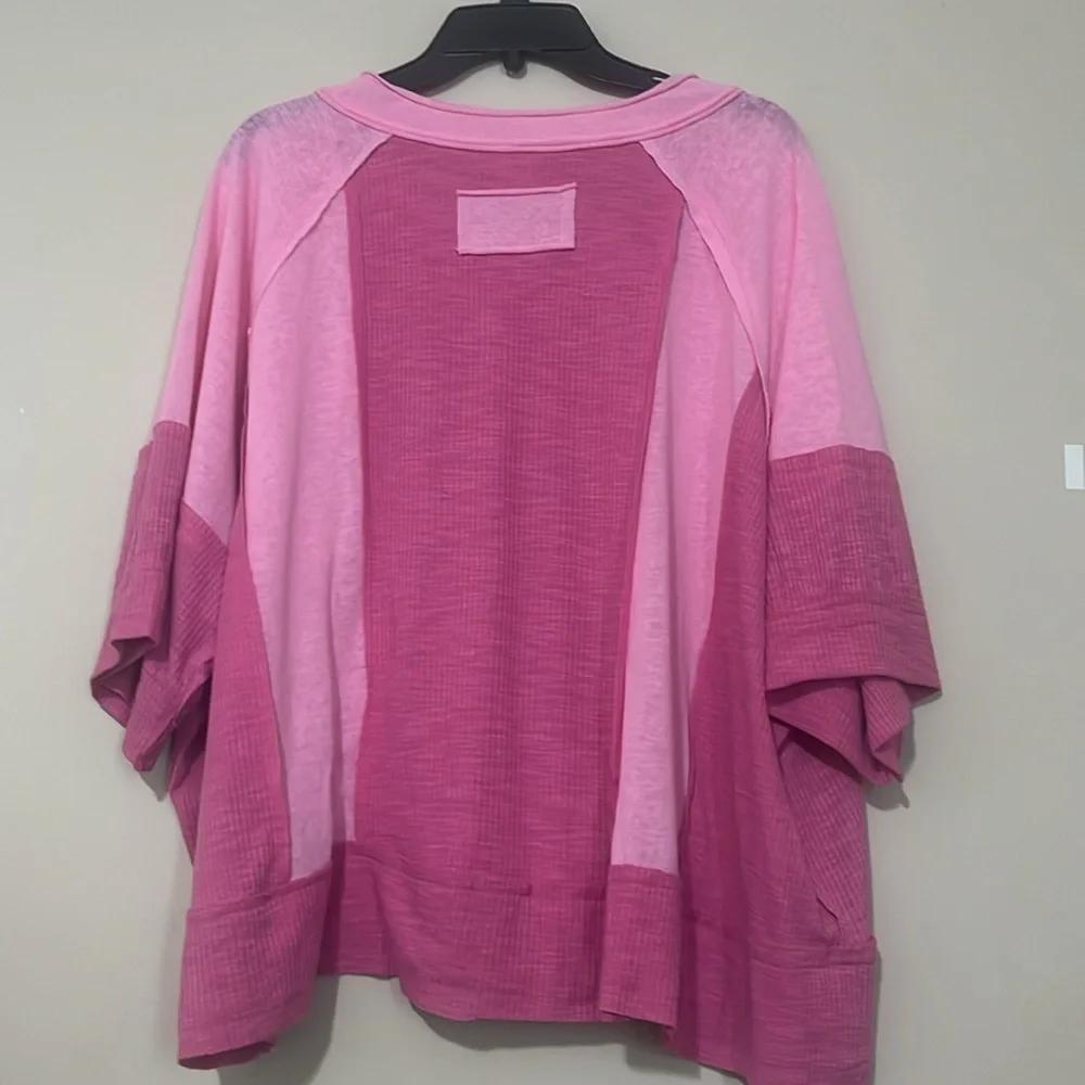 POL oversized Pink Colorblock Blouse - Picture 5 of 5